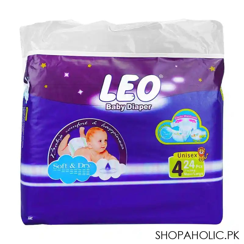 Leo Soft & Dry Baby Diaper, No. 4 Maxi/Large, 7 To 18 KG, 24-Pack - Main Image