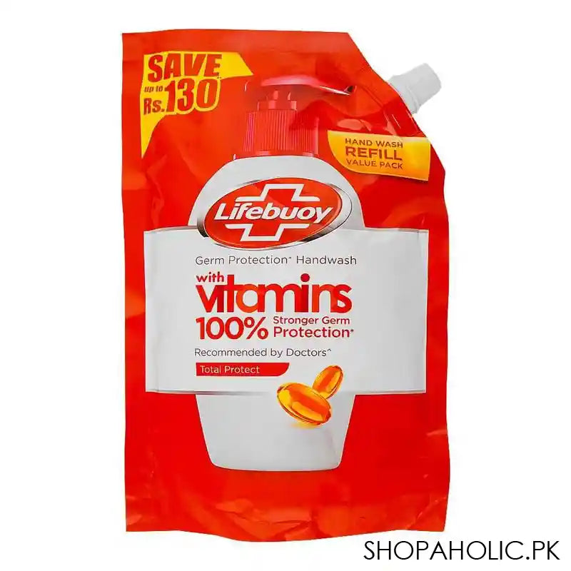 Lifebuoy Total Protect With Vitamin Hand Wash, 400ml Pouch Refill, Save Up To Rs.130/- - Main Image