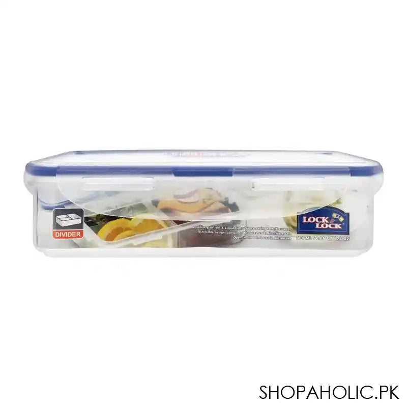 Lock & Lock Rectangular Short Food Storage Container, With Divider, 800ml LLHPL816C - Image 2