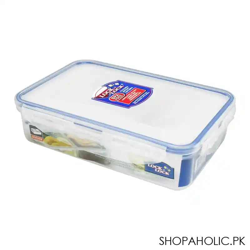 Lock & Lock Rectangular Short Food Storage Container, With Divider, 800ml LLHPL816C - Image 4