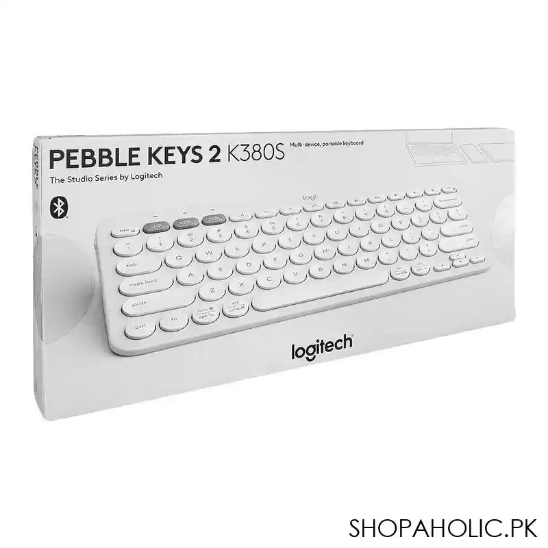 Logitech Pebble Key 2 Multi-Device Wireless Portable Keyboard, 36M Battery Life, White, K380S, 920-011754 - Image 4