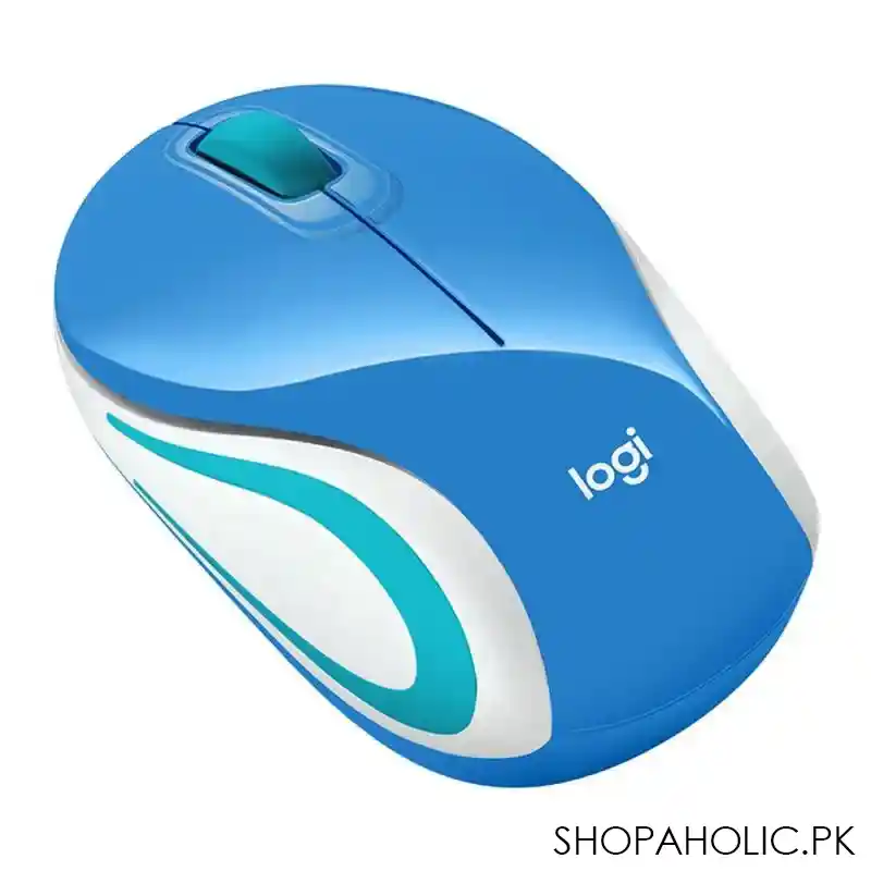 logitech wireless mouse, blue/white, m187 image2