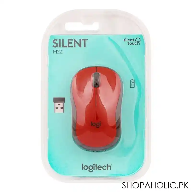 logitech wireless mouse, red, m 221, 910 004884 image2