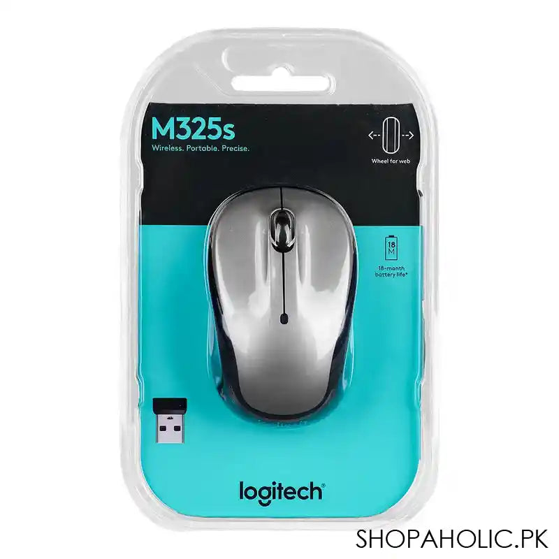 Logitech Wireless, Portable & Precise Mouse, 18M Battery Life, Light Silver, M325S, 910-006815 - Main Image