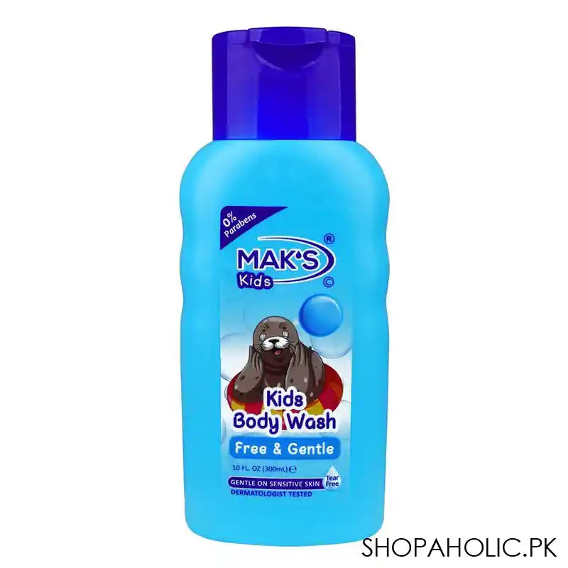 Mak's Kids Free & Gentle Body Wash, 0% Parabens, Dermatologist-Tested, Tear Free, Gentle On Sensitive Skin, 300ml - Main Image