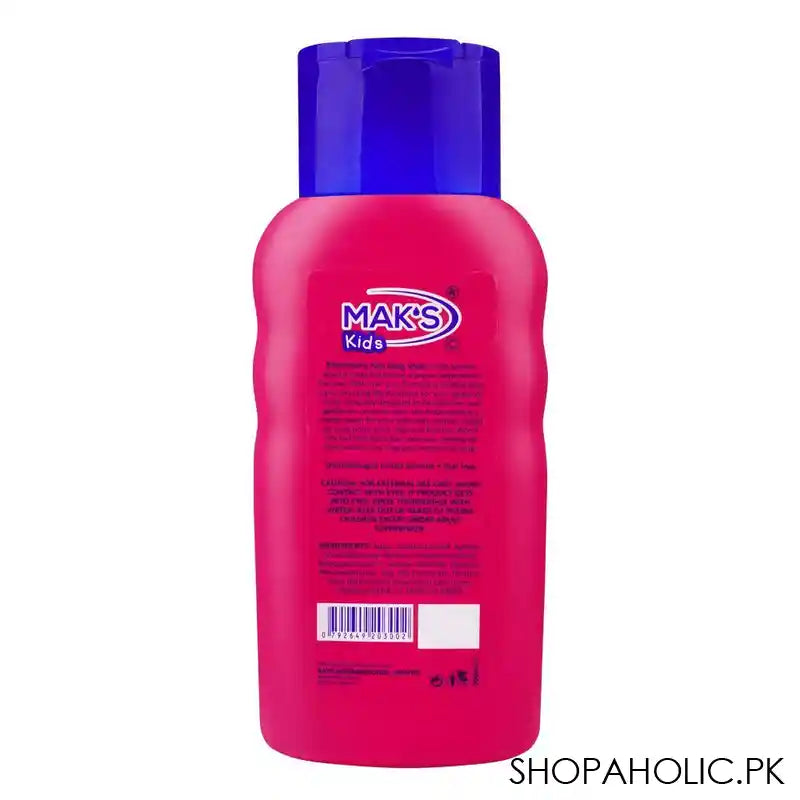 Mak's Kids Strawberry Body Wash, 0% Parabens, Dermatologist-Tested, Tear Free, Gentle On Sensitive Skin, 300ml - Image 3