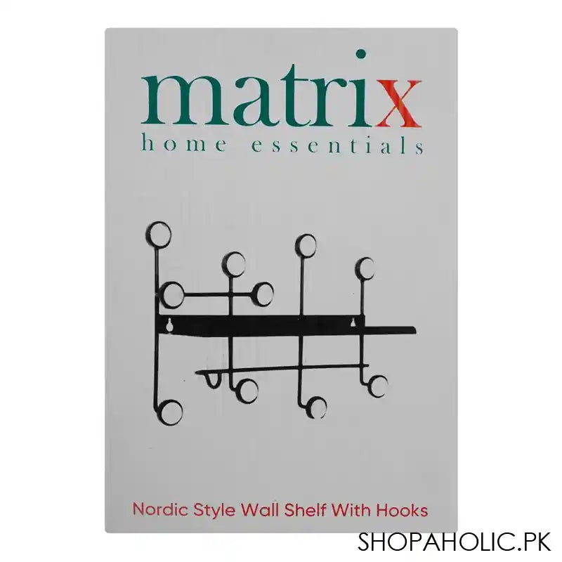 Matrix Nordic Style Wall Circle Shelf With Hooks, 30.5 x 42.5 cm - Image 4