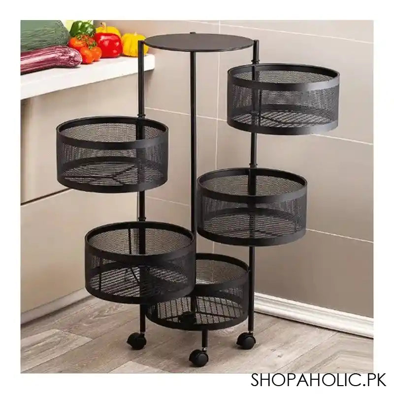 Matrix Premium Round Metal 5 Layer Trolley, 90 x 34 cm - Image 4