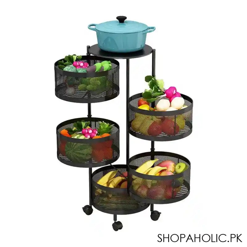 Matrix Premium Round Metal 5 Layer Trolley, 90 x 34 cm - Image 5