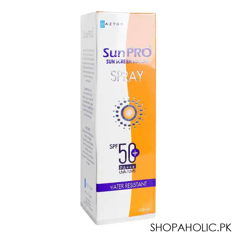 Mazton SunPro Sun Screen Lotion Spray Spf50+, PA+++, Water Resistant, 100ml - Main Image