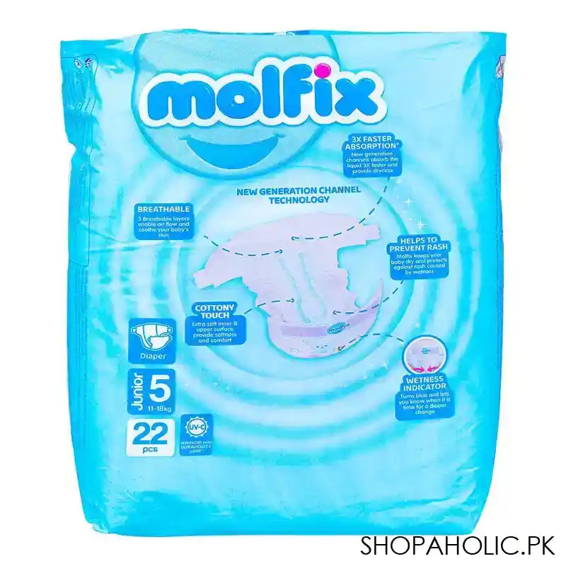 Molfix Diaper 5 Junior, 11-18 KG, 22-Pack - Image 4