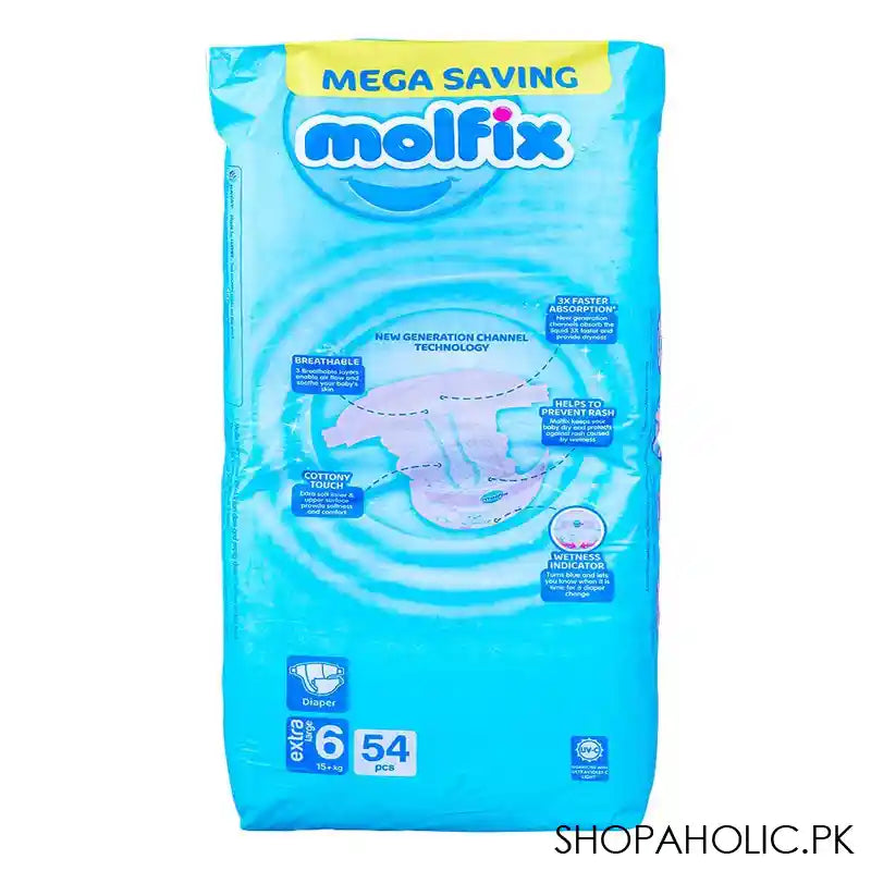 Molfix Diaper 6 Extra Large, Mega Saving, 15 KG, 54-Pack - Image 3