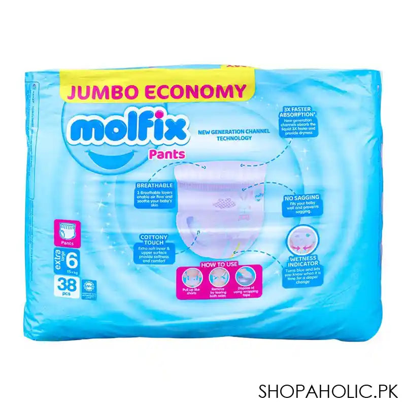 Molfix Pants 6 Extra Large Jumbo Economy, 15 KG, 38-Pack - Image 4