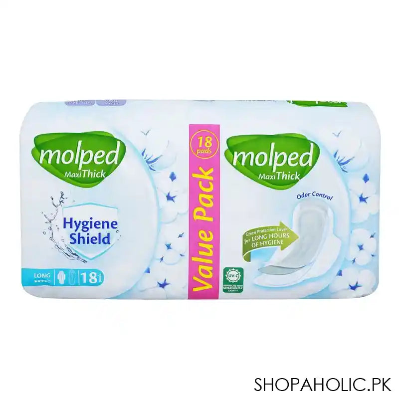 Molped Maxi Thick Hygiene Shield, Long, 18 Pads Value Pack - Main Image