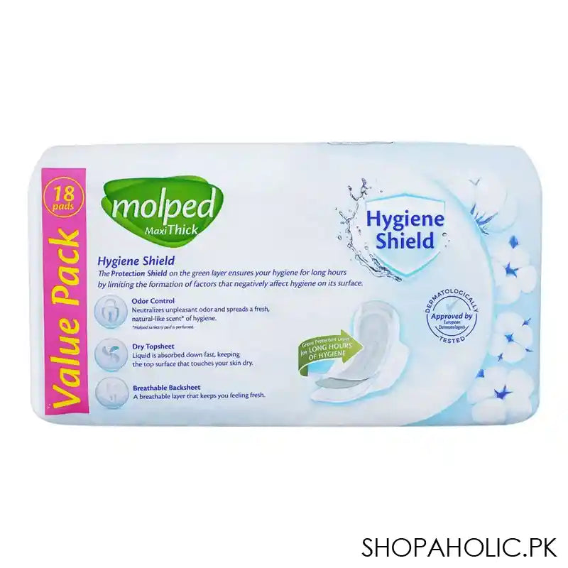 Molped Maxi Thick Hygiene Shield, Long, 18 Pads Value Pack - Image 4