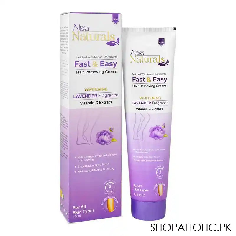 Nisa Naturals Lavender Fragrance Fast & Easy Hair Removal Cream, 120ml - Main Image