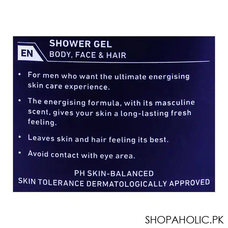 Nivea Men Energy 24H Fresh Effect Shower Gel 250ml - Image 2