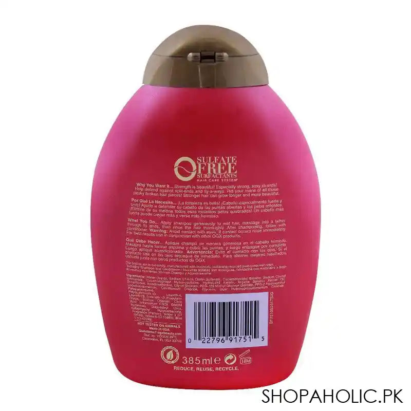 OGX Anti-Breakage + Keratin Oil Shampoo, Sulfate Free, 385ml - Image 3