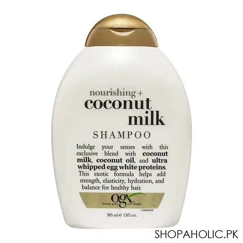 OGX Nourishing + Coconut Milk Shampoo, Sulfate Free, 385ml - Main Image