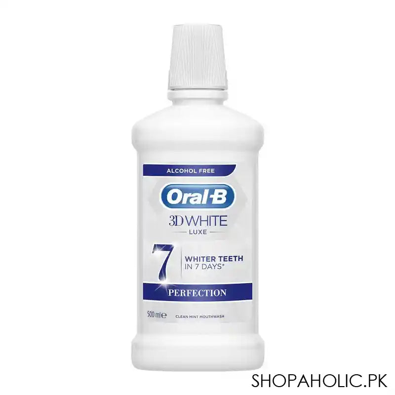 Oral-B 3D White Luxe 7 Perfection Clean Mint Mouthwash, 500ml - Main Image