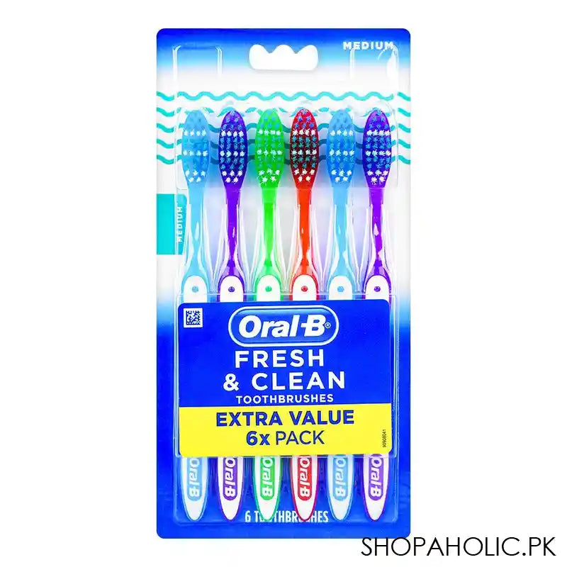 Oral-B Fresh & Clean Toothbrush, Pack of 6, Medium - Main Image