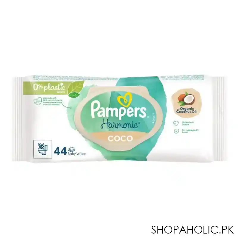 pampers hamonie coco baby wipes, 44 pack main image