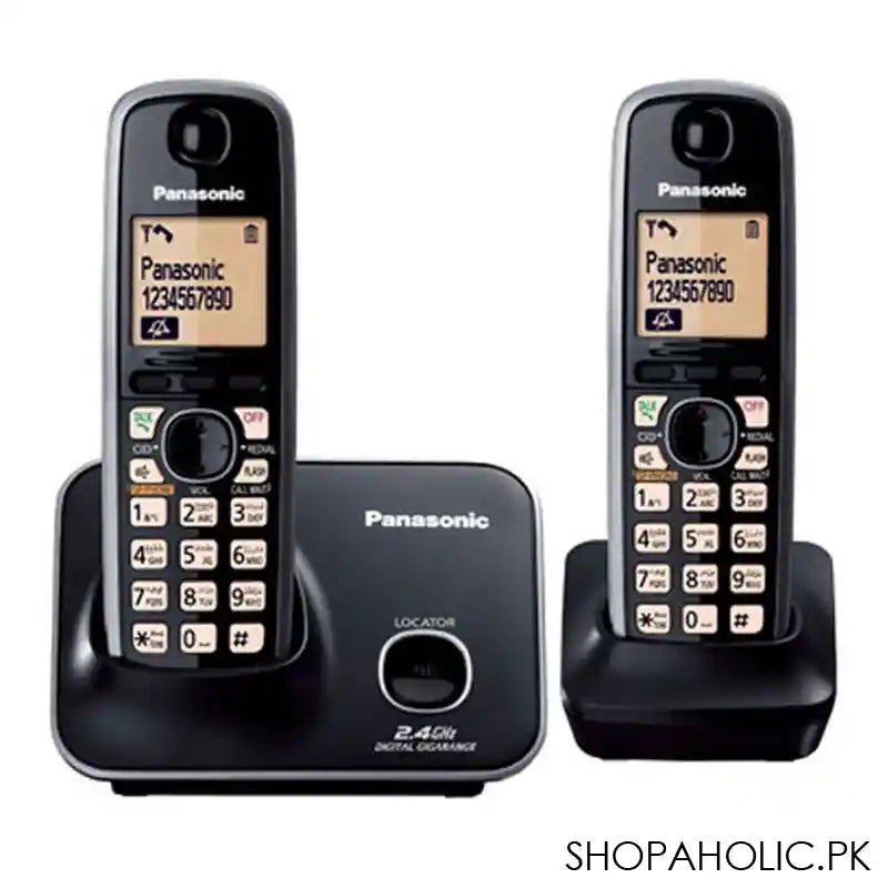 Panasonic 2.4GHz Digital Cordless Phone, Black, KX-TG3712BX - Main Image