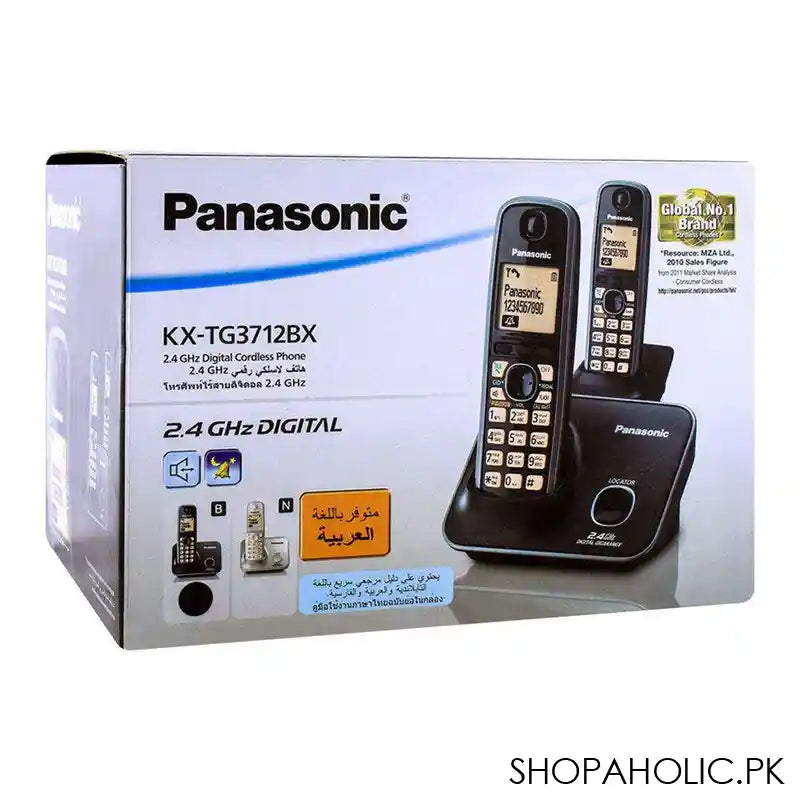 Panasonic 2.4GHz Digital Cordless Phone, Black, KX-TG3712BX - Image 3