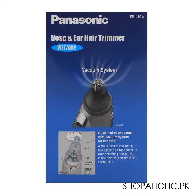 Panasonic Nose & Ear Hair Trimmer, Vacuum Cleaning System, Men's, Wet/Dry, 430K - Image 3