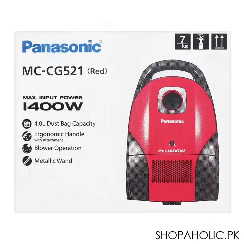 Panasonic Vacuum Cleaner, 1400W, 4L, Red, MC-CG521 - Image 4