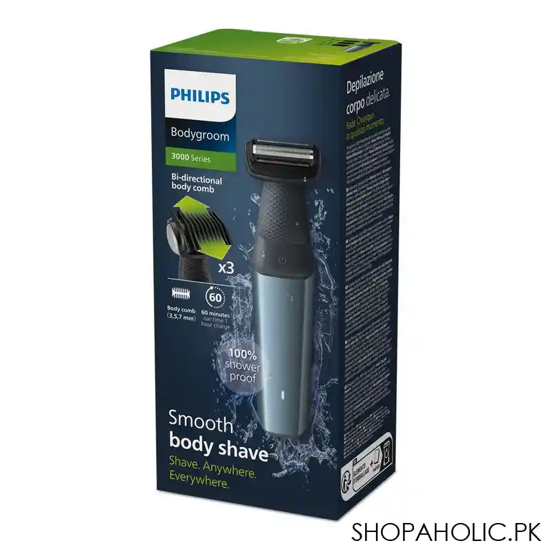 Philips 3000 Series Body groom Shaver, 3-7mm Combs, 60 Min Run Time In 1 Hour Charge, BG3027/03 - Image 4