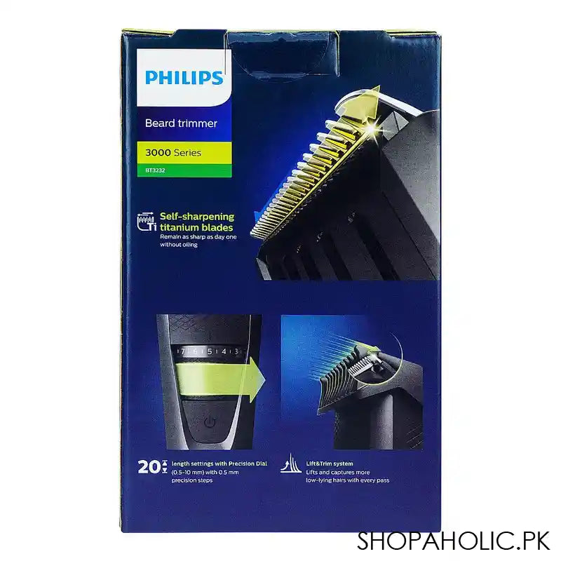 Philips 3000 Series Fast And Precise Beard Trimmer, 0.5-10mm, 90 Min Run, 1 Hour Charge, BT3232 - Image 3