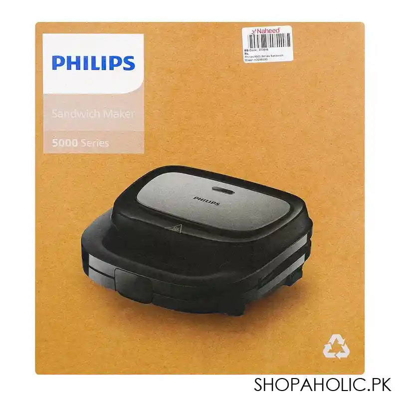 Philips 5000 Series Sandwich Maker, 750W, +3 Styles, Easy To Clean, HD2350/80 - Image 4