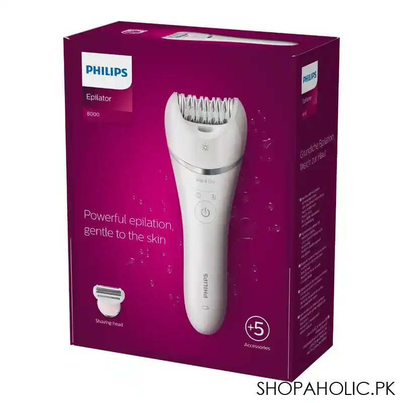 Philips 8000 Series Wet & Dry Cordless Epilator With Shaving Head, +5 Accessories, BRE710/01 - Image 6