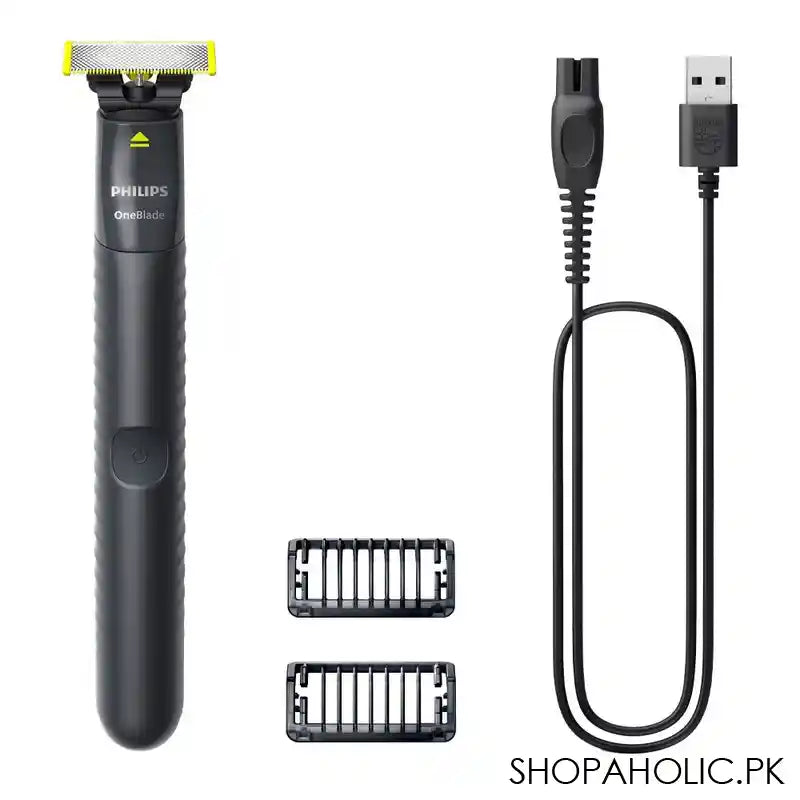 Philips One Blade Face Trimmer With 1 and 3 mm 2 Click On Stubble Combs, QP1424/10 - Main Image