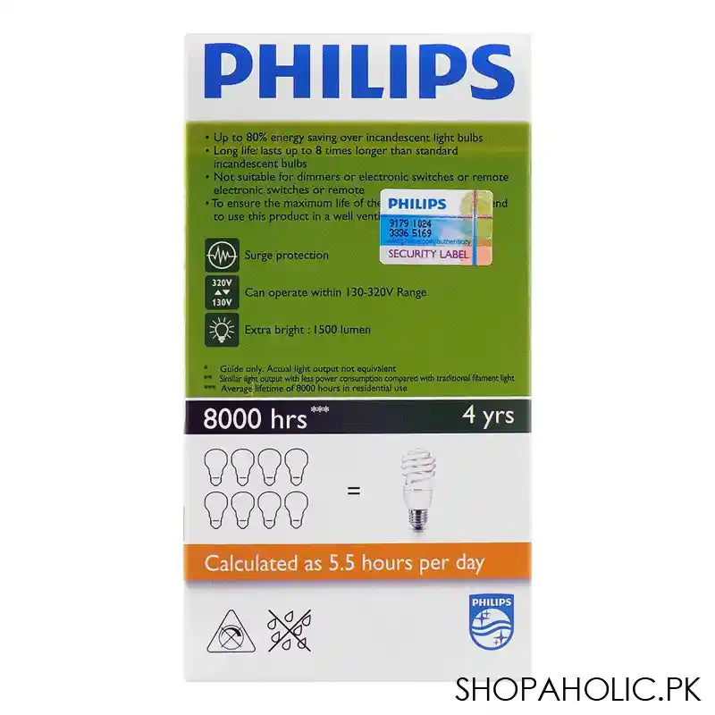 Philips Tornado Energy Saver Bulb, 24W, E27 Cap, Warm White - Image 2