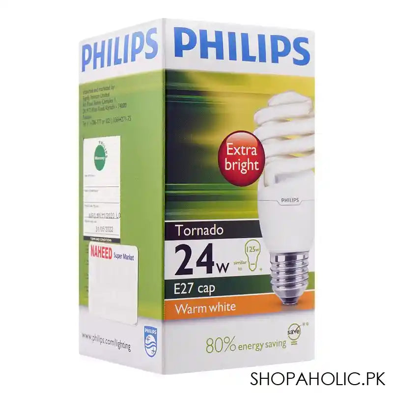 Philips Tornado Energy Saver Bulb, 24W, E27 Cap, Warm White - Main Image