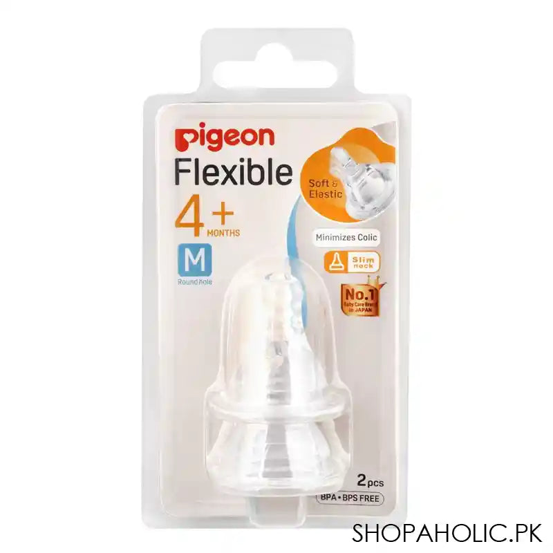 Pigeon Flexible Peristaltic Nipple, 4m+, Medium, 26659 - Image 2