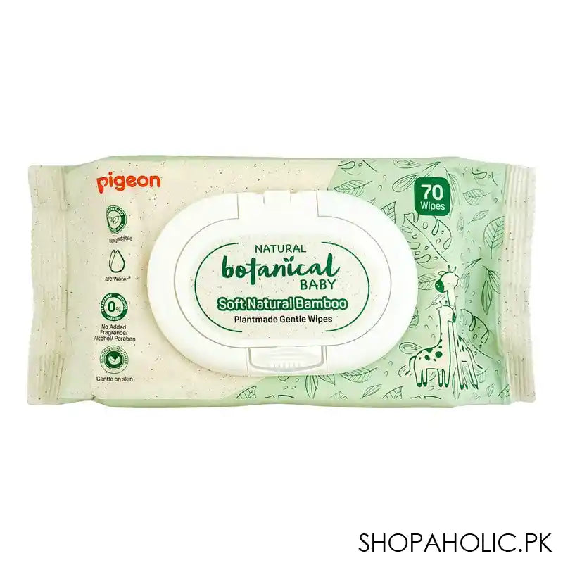 Pigeon Natural Botanical Baby Soft Natural Bambo Plant Made Gentle Wipes, 70-Pack, P79419 - Main Image