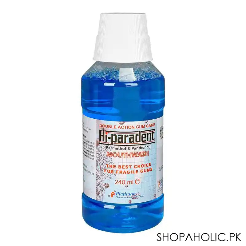 Platinum Pharmaceuticals Hi-Paradent Mouth Wash, For Fragile Gums, 240ml - Main Image