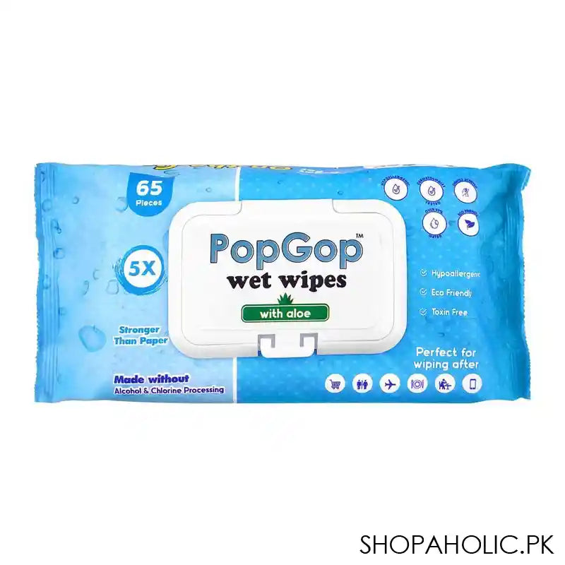 Pop Gop Aloe Baby Wet Wipes, 65's - Main Image