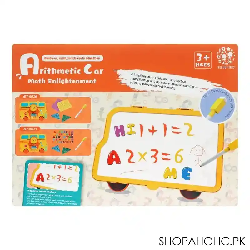 rabia toys arithmetic car math enlightenment & portable storage, for 3+ years, by 6024 image2