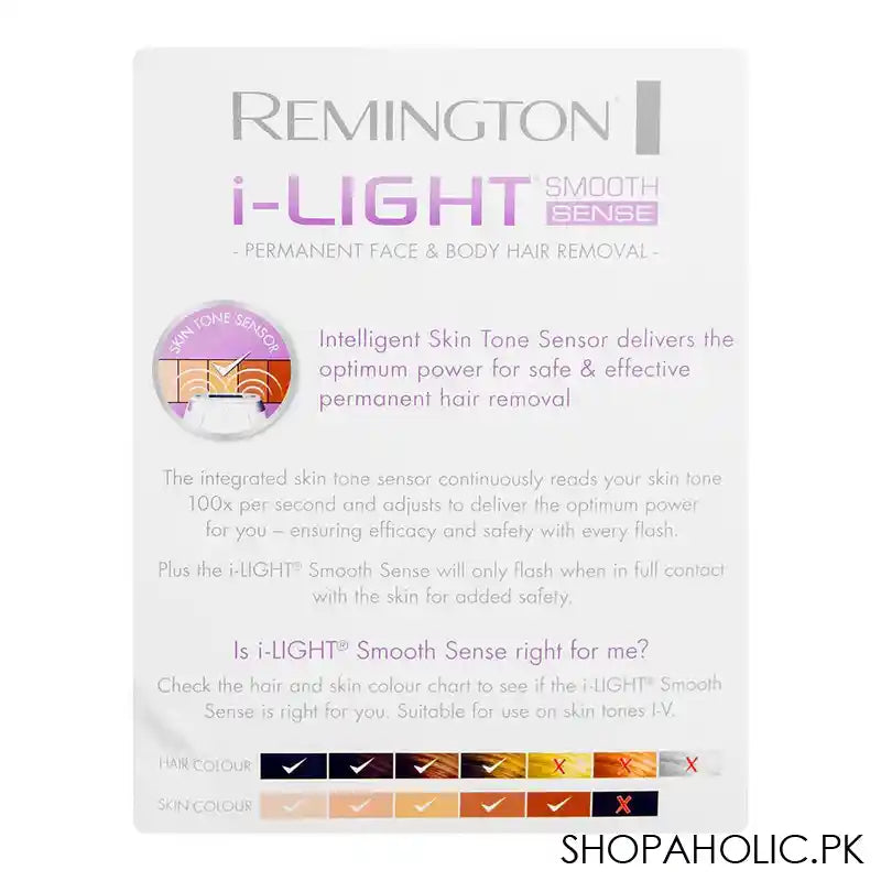 Remington I Light Smooth Sense Permanent Face & Body Hair Removal, IPL8500 - Image 3