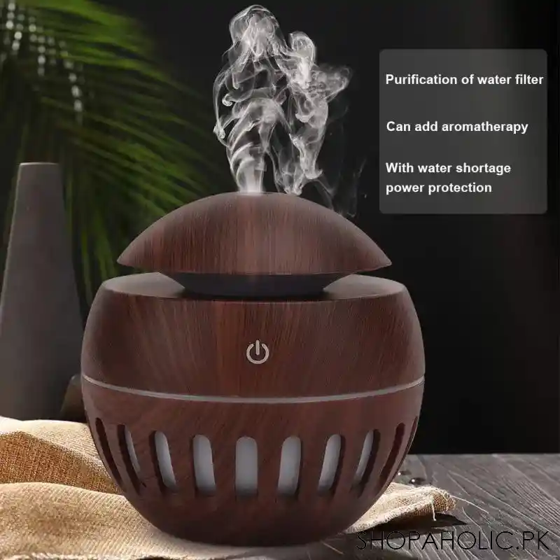 round wooden humidifier main image