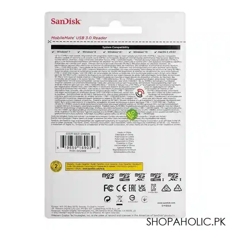 Sandisk Mobile Mate USB 3.0 Reader, SDDR-B531-GN6NN - Image 2