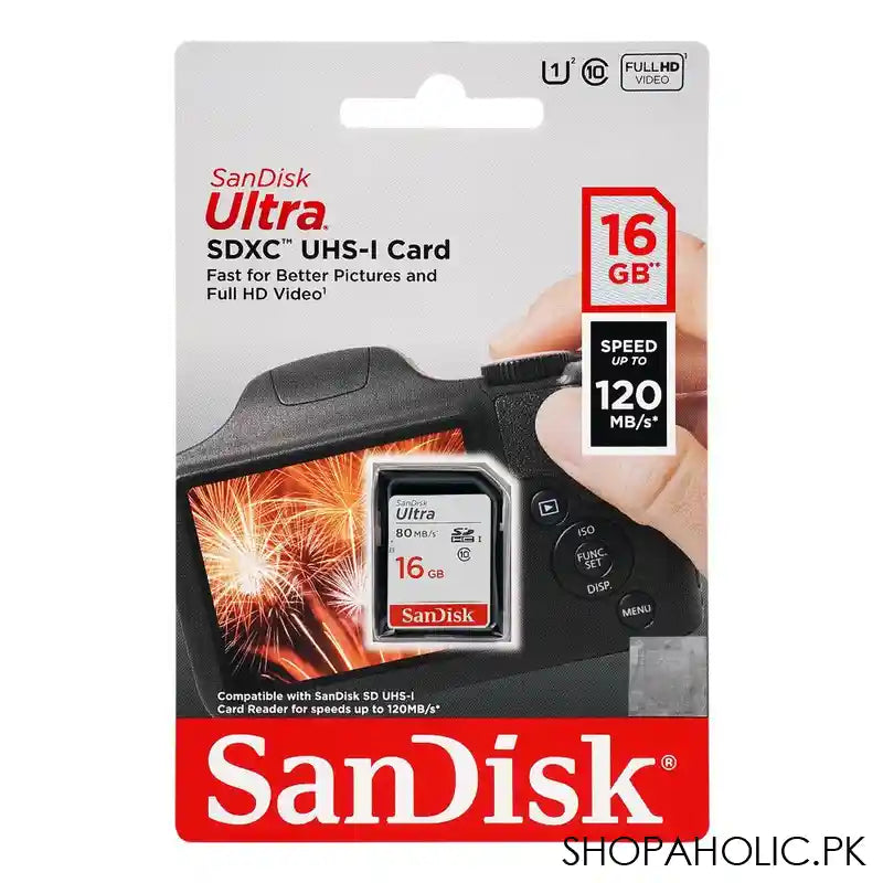 Sandisk Ultra 16GB SDHC UHS-1 Card, 80MB/s - Image 3