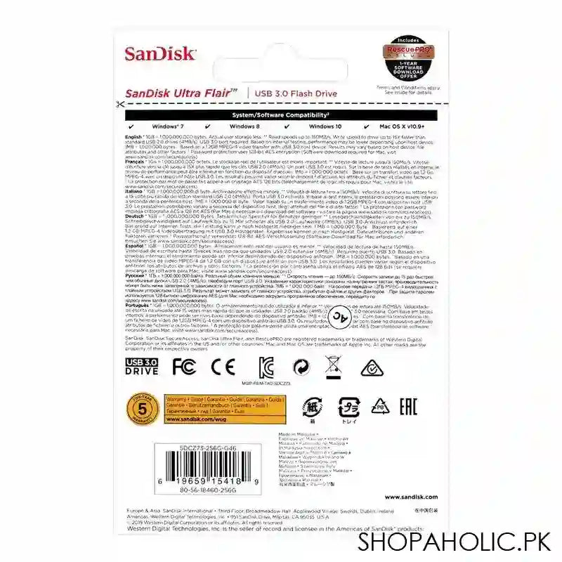 Sandisk Ultra Flair 256GB USB 3.0 Flash Drive 150MB/s - Image 3