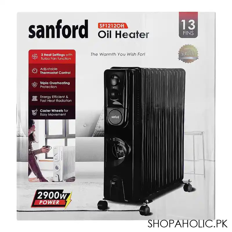 Sanford 13 Fins Oil Heater, 2900W, SF-1212OH - Image 2