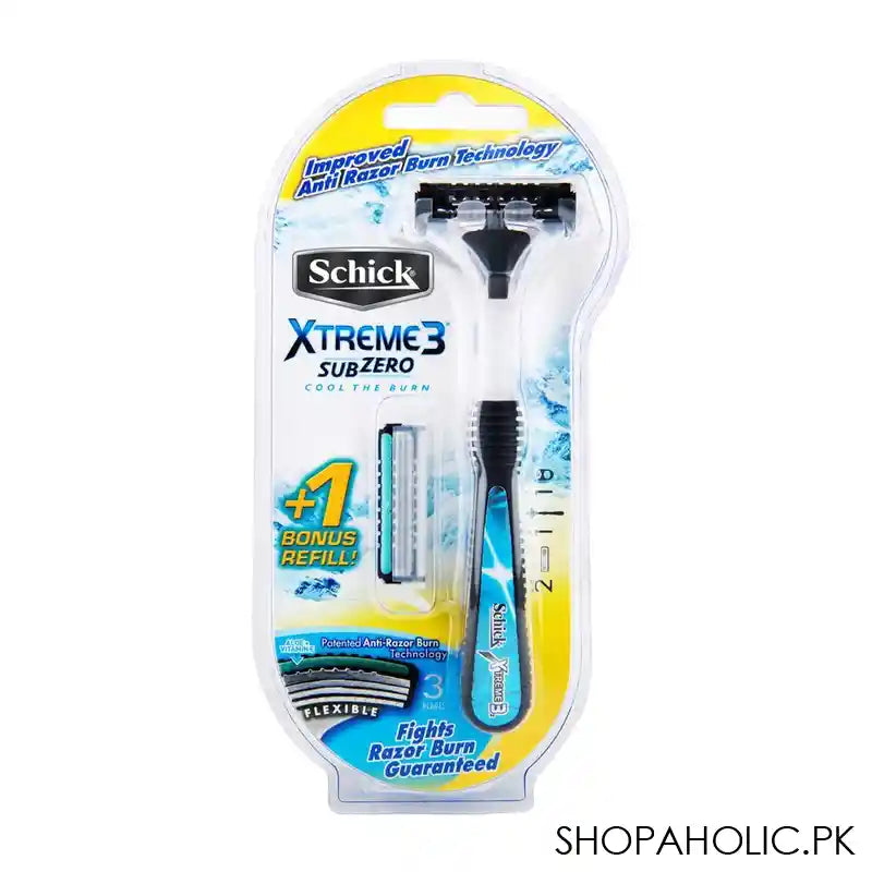 Schick Xtreme 3 Sub Zero Cool The Burn Razor, 1 Razor + 2 Cartridges - Image 4