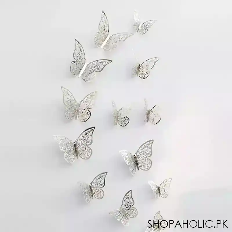 set of 12 3d hollow butterfly wall stickers image2